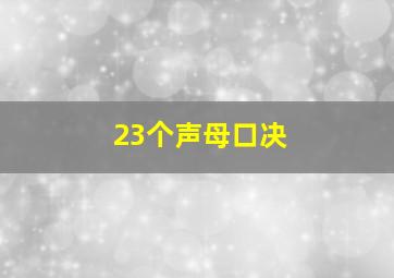 23个声母口决