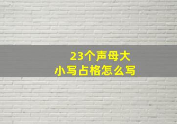 23个声母大小写占格怎么写