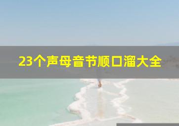 23个声母音节顺口溜大全