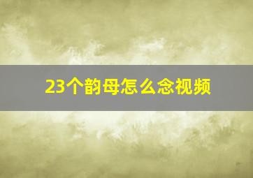 23个韵母怎么念视频