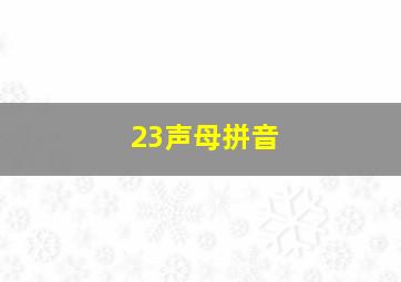 23声母拼音