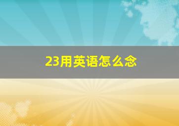 23用英语怎么念