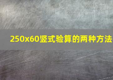 250x60竖式验算的两种方法