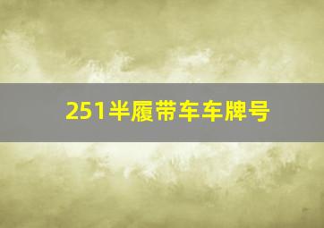 251半履带车车牌号