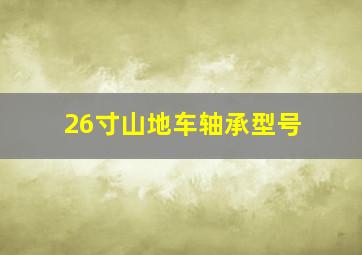 26寸山地车轴承型号