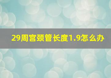 29周宫颈管长度1.9怎么办