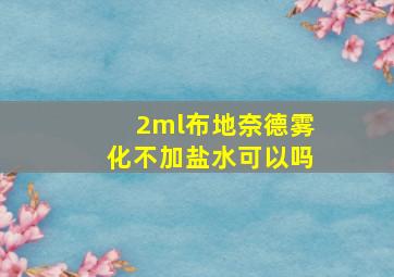 2ml布地奈德雾化不加盐水可以吗