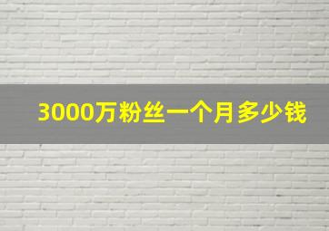 3000万粉丝一个月多少钱