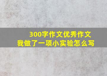 300字作文优秀作文我做了一项小实验怎么写