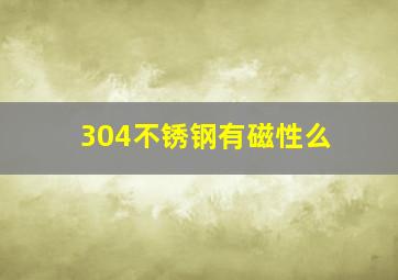 304不锈钢有磁性么