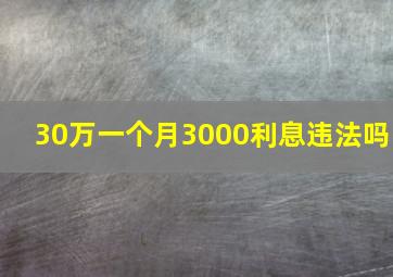 30万一个月3000利息违法吗