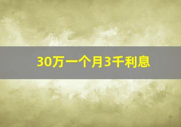 30万一个月3千利息