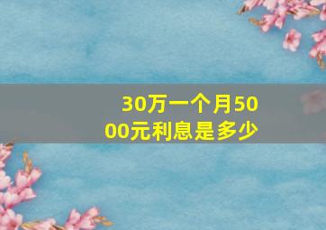 30万一个月5000元利息是多少