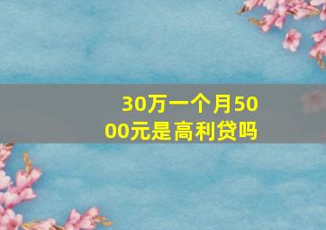 30万一个月5000元是高利贷吗