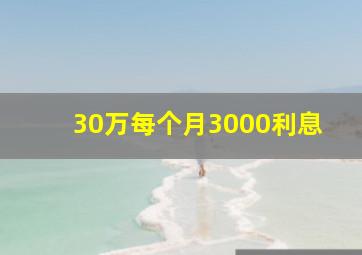 30万每个月3000利息