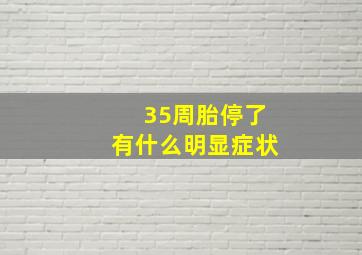 35周胎停了有什么明显症状