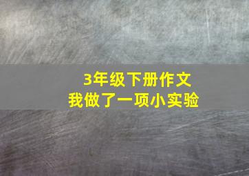 3年级下册作文我做了一项小实验