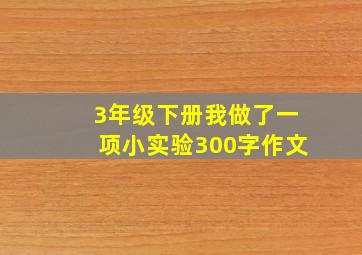 3年级下册我做了一项小实验300字作文