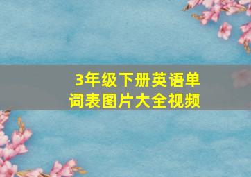 3年级下册英语单词表图片大全视频