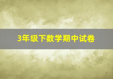 3年级下数学期中试卷