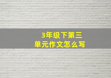 3年级下第三单元作文怎么写