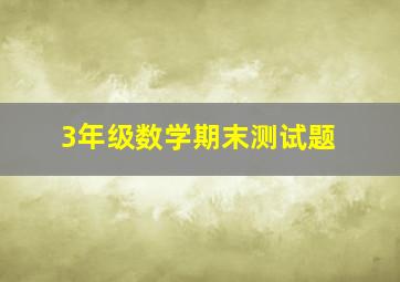 3年级数学期末测试题