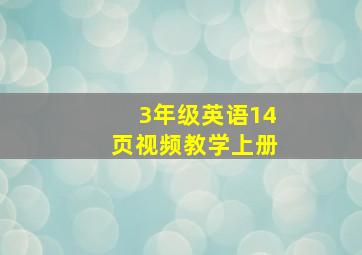 3年级英语14页视频教学上册