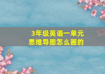 3年级英语一单元思维导图怎么画的