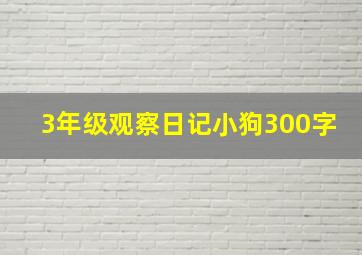 3年级观察日记小狗300字