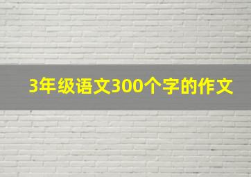 3年级语文300个字的作文