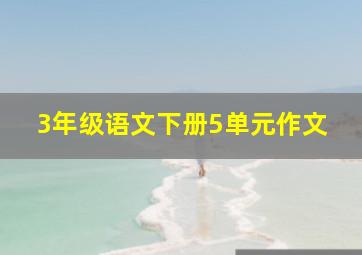 3年级语文下册5单元作文