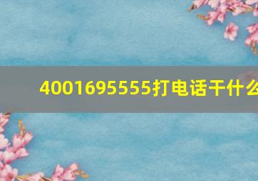 4001695555打电话干什么