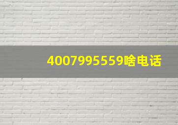 4007995559啥电话