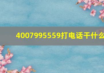 4007995559打电话干什么