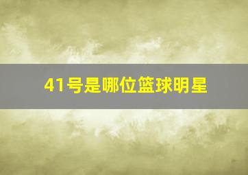 41号是哪位篮球明星