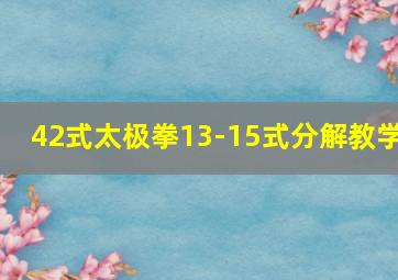 42式太极拳13-15式分解教学