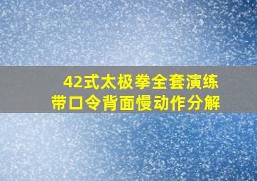 42式太极拳全套演练带口令背面慢动作分解