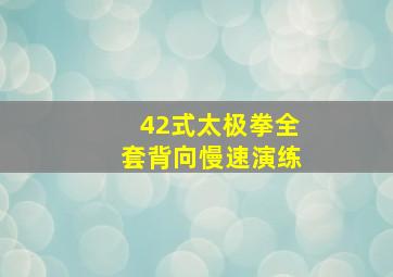 42式太极拳全套背向慢速演练