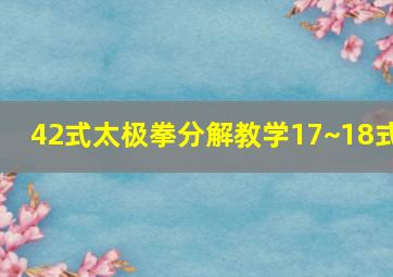 42式太极拳分解教学17~18式