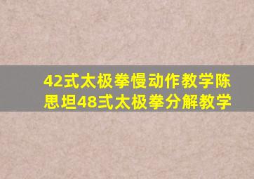 42式太极拳慢动作教学陈思坦48弍太极拳分解教学