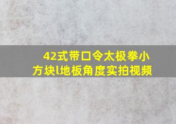 42式带口令太极拳小方块l地板角度实拍视频