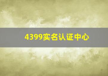 4399实名认证中心