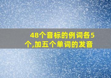 48个音标的例词各5个,加五个单词的发音