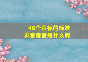 48个音标的标准发音谐音是什么呢