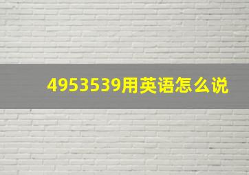 4953539用英语怎么说