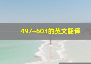 497+603的英文翻译