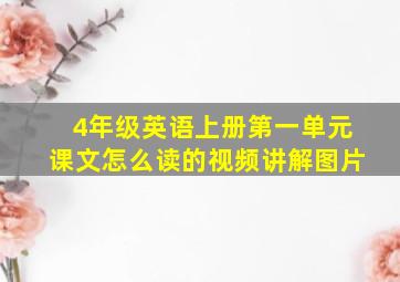 4年级英语上册第一单元课文怎么读的视频讲解图片