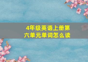 4年级英语上册第六单元单词怎么读