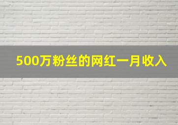 500万粉丝的网红一月收入