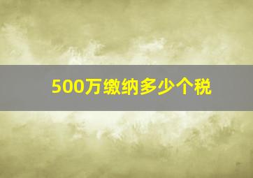 500万缴纳多少个税